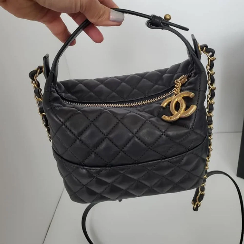 NWT New Authentic Chanel Black Quilted Lambskin - Picture 12 of 14